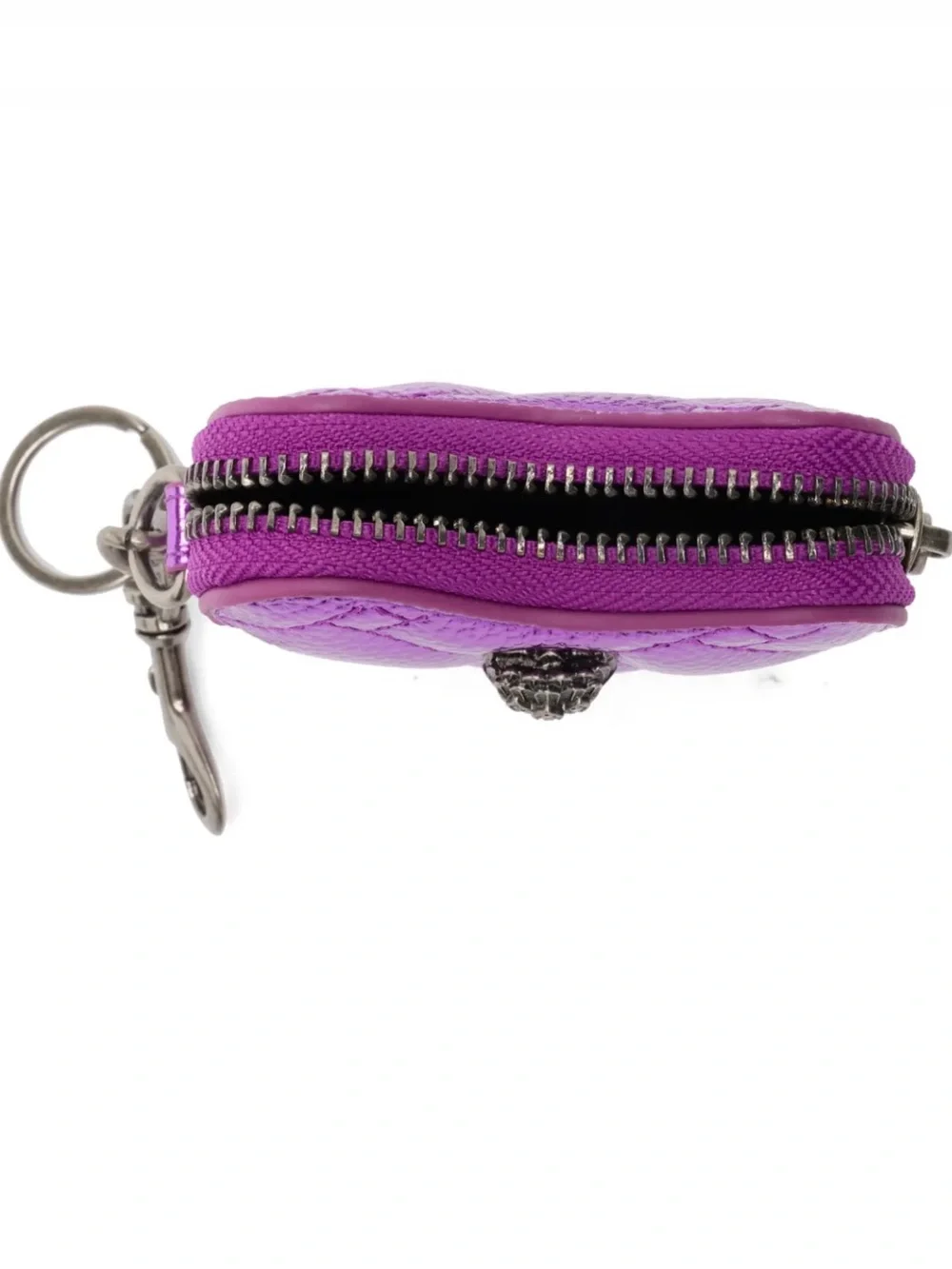 Kurt Geiger Metallic Purple Heart Keychain Bag charm 💜